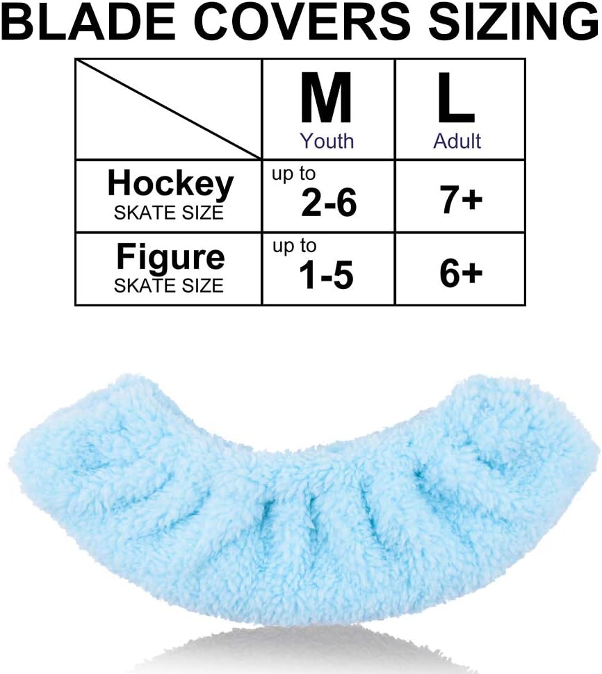 Podinor Ice Skate Blade Covers, Skating Blade Soakers Guards for Hockey Skates, Figure Skates, and Ice Skates (Light Blue, Large) : Sports & Outdoors