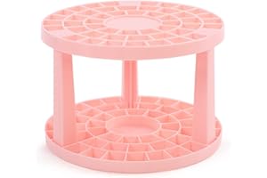 Phyxin 49 Holes Paint Brush Holder, Brush Holder and Organizer - Rack Holds Paintbrushes, Makeup Cosmetic Brushes, Pencils, Pens, Markers, Art Tools, Desk Stand, Pink