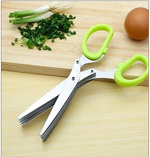 Tijeras de cebolla de corte de cocina tijeras de cinco capas de acero