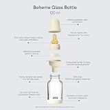 BIBS Boheme Glass Baby Bottle 120 ml Natural Rubber Teat Blush view 3