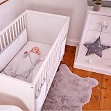 Purflo Breathable Cot Bumper 2pcs Cloud Grey Fits 140x70 cm view 4