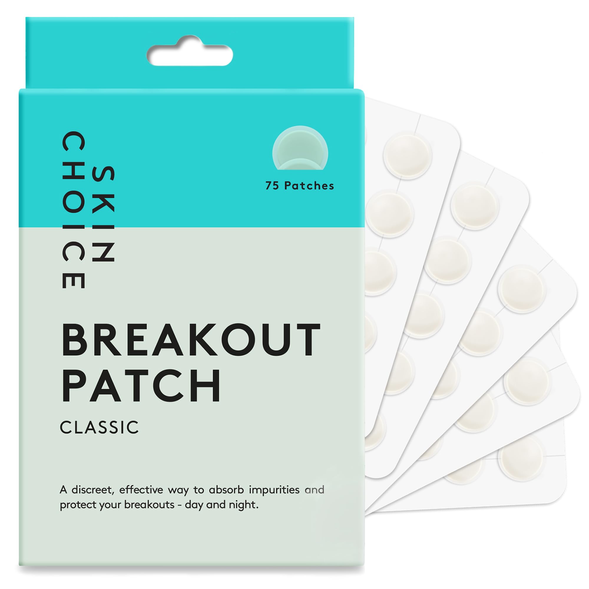 SKIN CHOICE Pimple Patches – Breakout Spot Patches (Pack of 75) Hydrocolloid Patch, Blemish Stickers Spot Dots for Face, Vegan & Cruelty-Free - Korean Skin Care