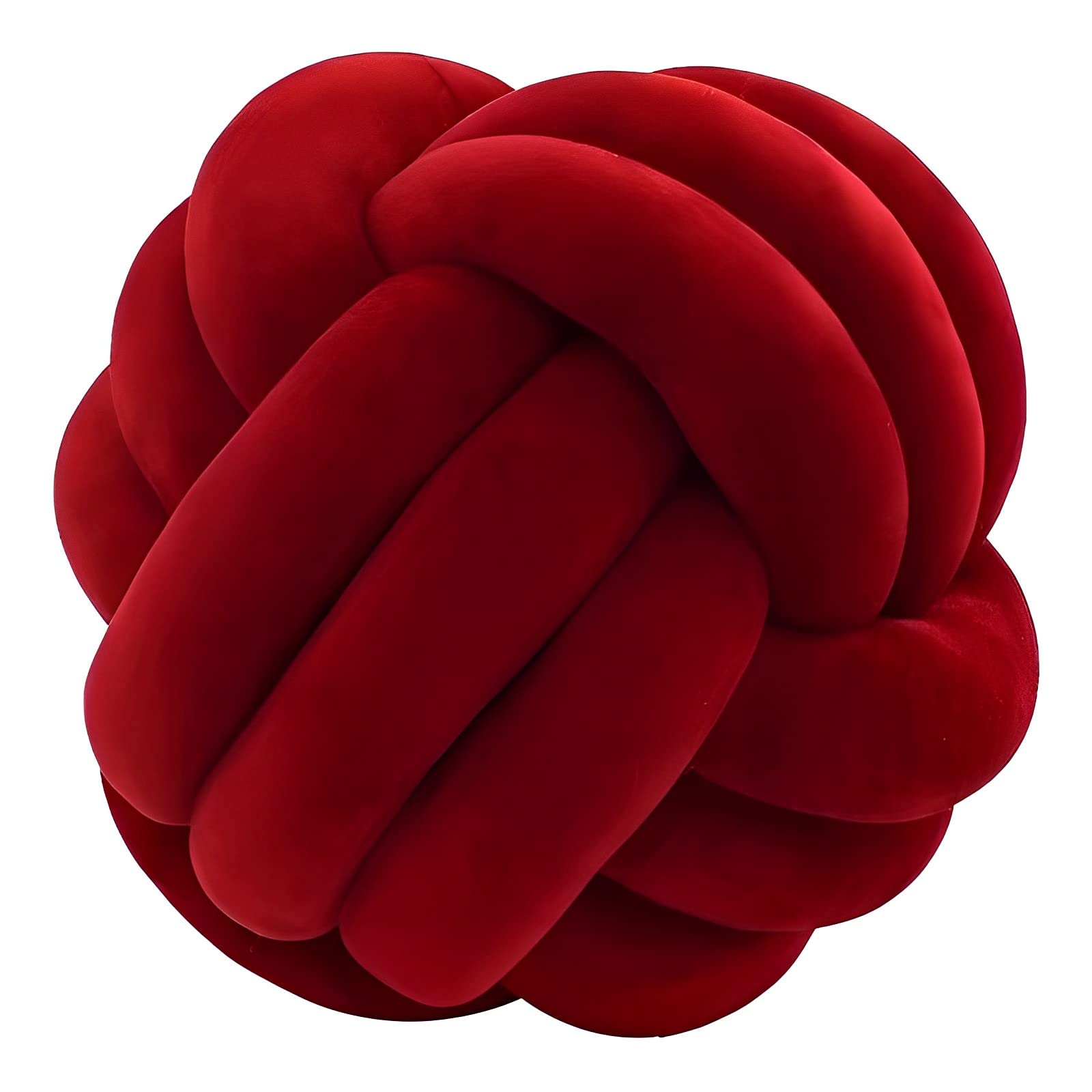 Photo 1 of KEBAIHUA Knot Ball Pillows, Round Throw Pillow Cushion Home Decoration Soft Plush Pillow, Throw Knotted Ball Pillow Handmade Children Room Decoration Round Plush Toy Pillow (Dark Red,8.5"/22cm)