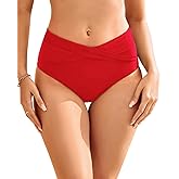 Talisea Women Full Coverage Bikini Bottom - V Cut Bathing Suit Bottoms Mid Waist Twist Front Swimsuit Bottom Swimwear 2025