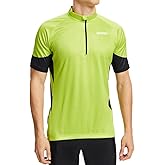 ASTRYON Men’s Cycling Jersey Short Sleeve UPF Half-Zip with 3+1 Zipper Pockets, Breathable Quick-Dry Moisture Wicking Fabric