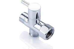 Bidet T Adapter, Arofa Brass T Adapter with Shut-off Valve, 3-way Tee Connector 7/8" x 7/8" x G1/2, Leak-Free Metal T Valve Adapter for Toilet Bidet Sprayer