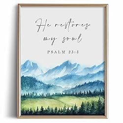 Psalm 23:3 Religious Quotes Wall Art
