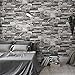 Akea Faux Stacked Stone Wallpaper, Waterproof Vinyl Wall Paper Roll, Home Decor for Bedroom, Living Room etc. Size: 20.8inch x 32.8ft, 57 sq.feet, Grey