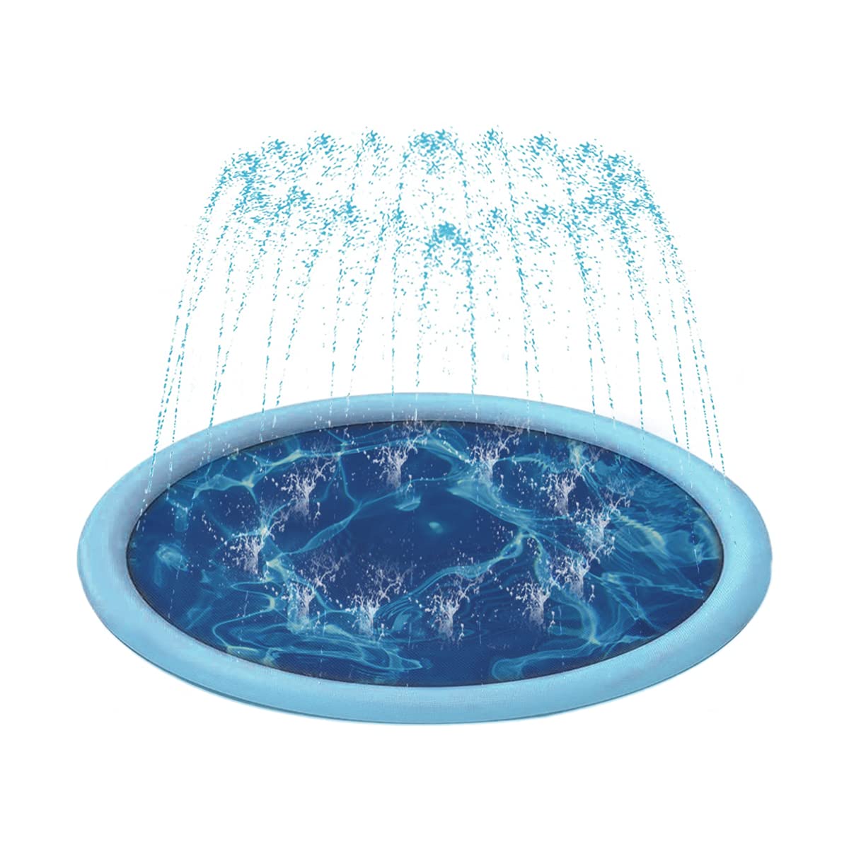 Auptiz Water Play Mat Wading Pool, Pet Bath Swimming Pool, Outdoor Sprinkler Play Mat, Sprinkler Pad for Dogs, inflatable Swimming Bating Pool for Summer Outdoor Garden