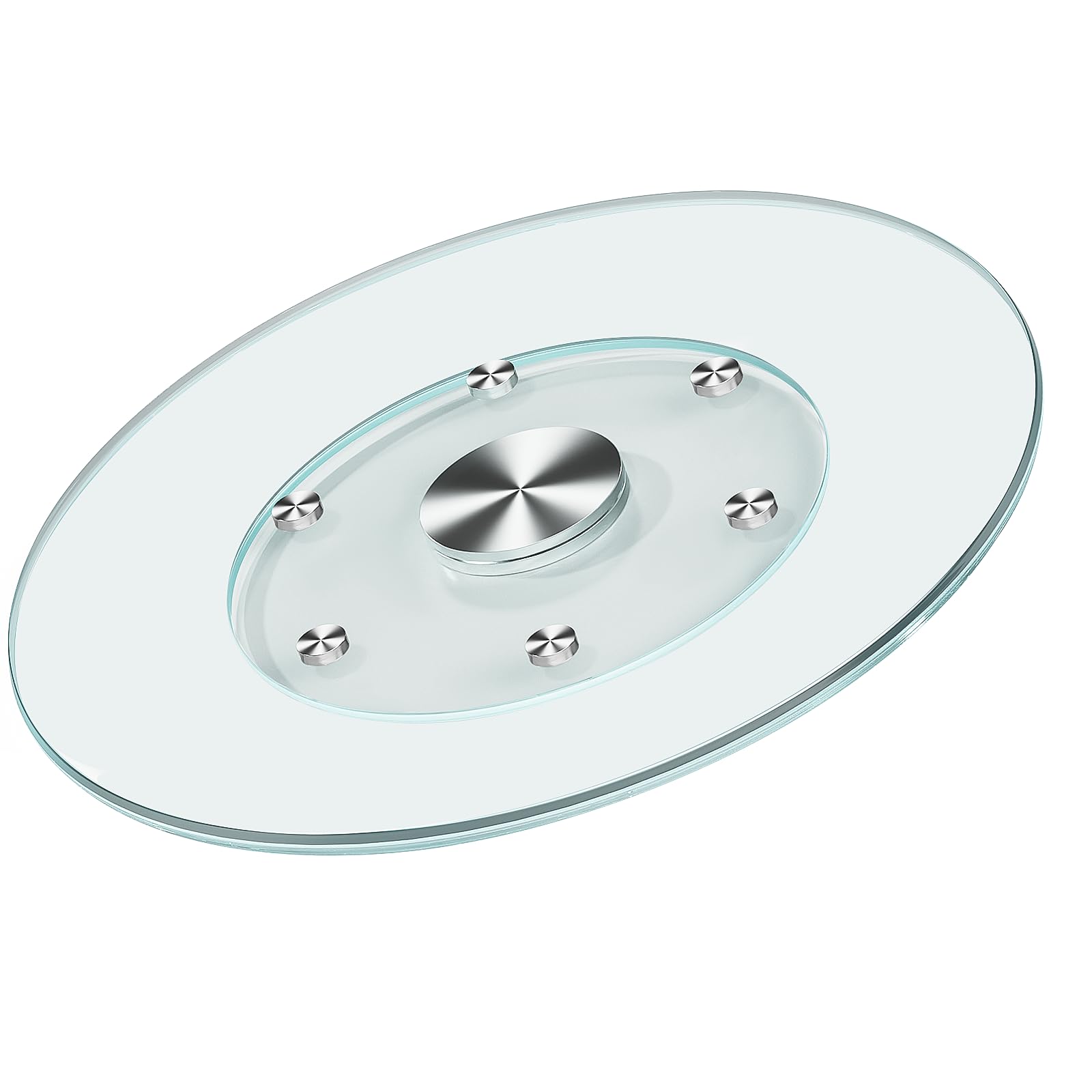 Photo 1 of 35" Large Lazy Susan for Dining Table Kitchen Glass Turntable with Aluminum Alloy Bearing, Smooth Swivel
