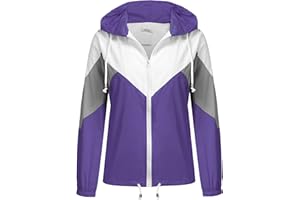 SoTeer Women's Waterproof Rain Jackets Lightweight Hooded Windbreaker Packable Active Outdoor Raincoat
