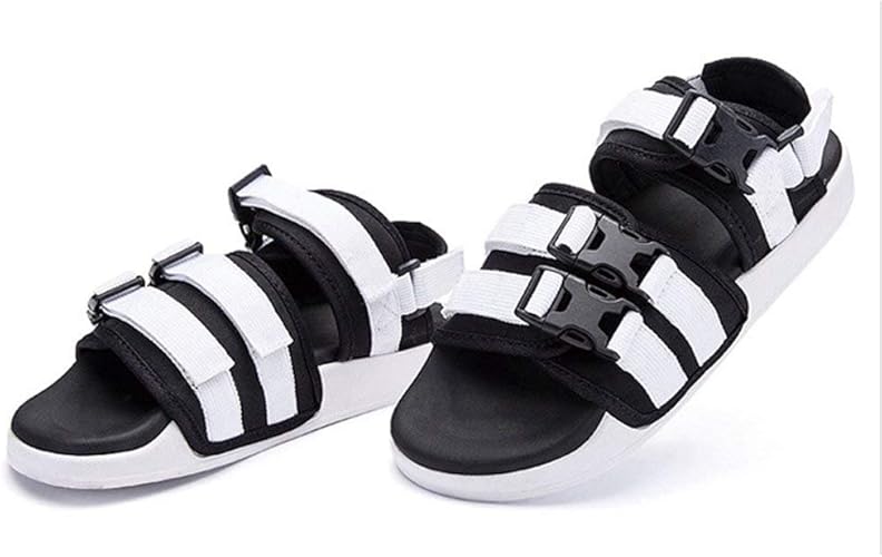 Amazon Hakb スポーツサンダル メンズ ワンタッチ式 踵テープ取り外し可能 通気 ファッション 厚底 無地 アウトドアサンダル ブラック ホワイト 三種類選択可 24 5cm 27cm スポーツサンダル Hakb ファッションサンダル