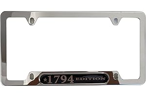 QAMNVCRTY Silver License Plate Frame Cover Holder 1794 Edition for Tundra Truck Car Accessories Stainless Steel 1PC