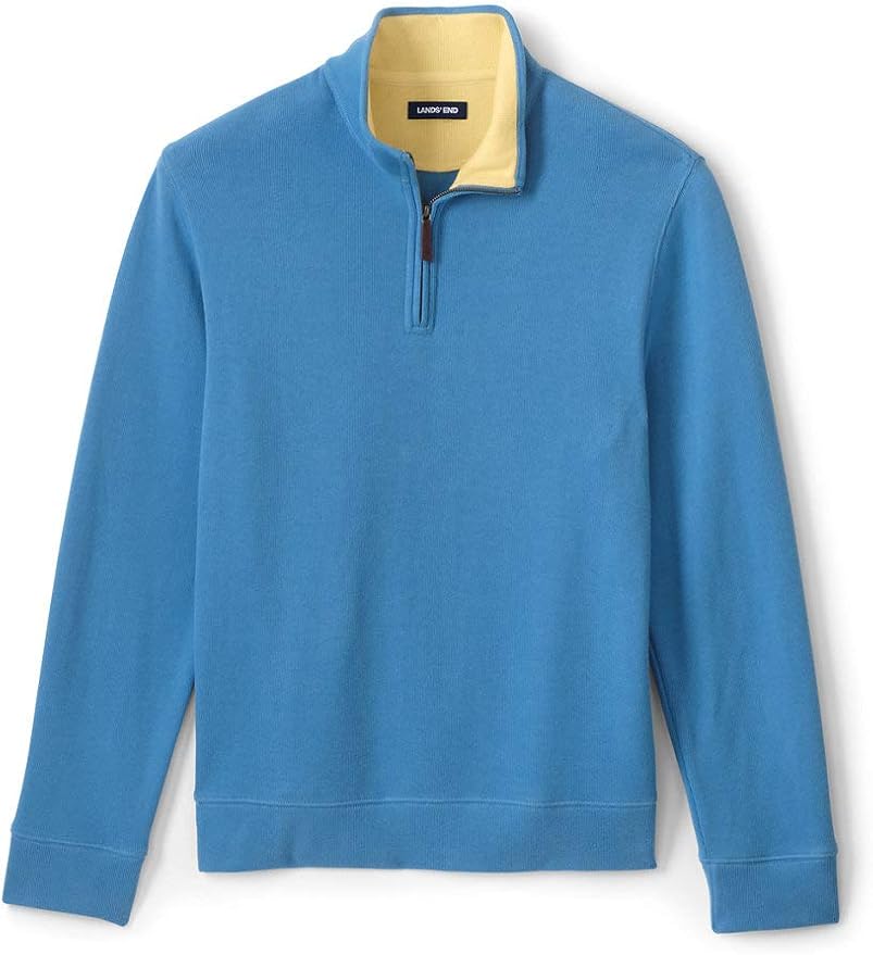 Lands' End Men's Bedford Rib Quarter Zip Sweater Amazon.ca Clothing