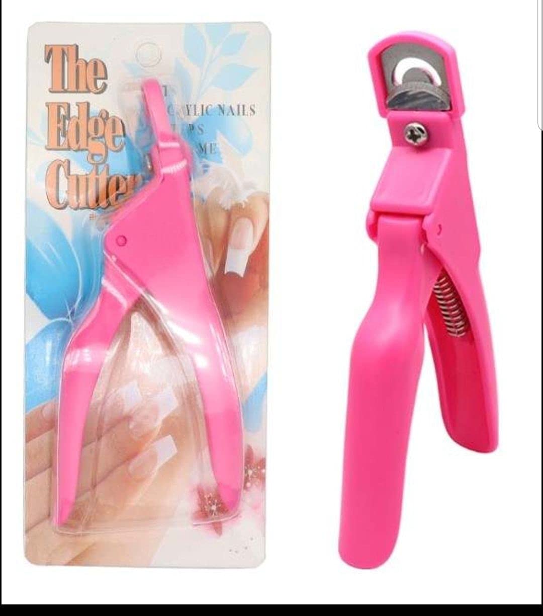 IMKRC - Acrylic Nail Clippers, Acrylic Nail Cutters for False Fake Gel Artificial Nails Tips Trimmer Professional Nail Art Manicure Tool (Pink)