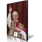 foefvpeft Pope Leo Xiv Canvas Wall Art, Catholic Religious Picture Poster,Pope Francis Waving Print Painting for Church Prayer Room, Christian Home Wall Decor 12x16in Unframed (Made In USA)