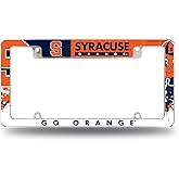 Rico Industries NCAA Syracuse Orange Primary 12" x 6" Chrome All Over Automotive License Plate Frame for Car/Truck/SUV