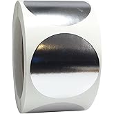 Metallic Silver Color Coding Labels for Organizing Inventory 2.5 Inch Round Circle Dots 500 Total Adhesive Stickers On A Roll