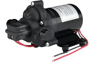 KROAK High-Pressure Self-Priming 12V Diaphragm Pump - 8.0A, 45PSI - Perfect for Caravans, Campers, Marine, Garden, Home, and Professional Applications