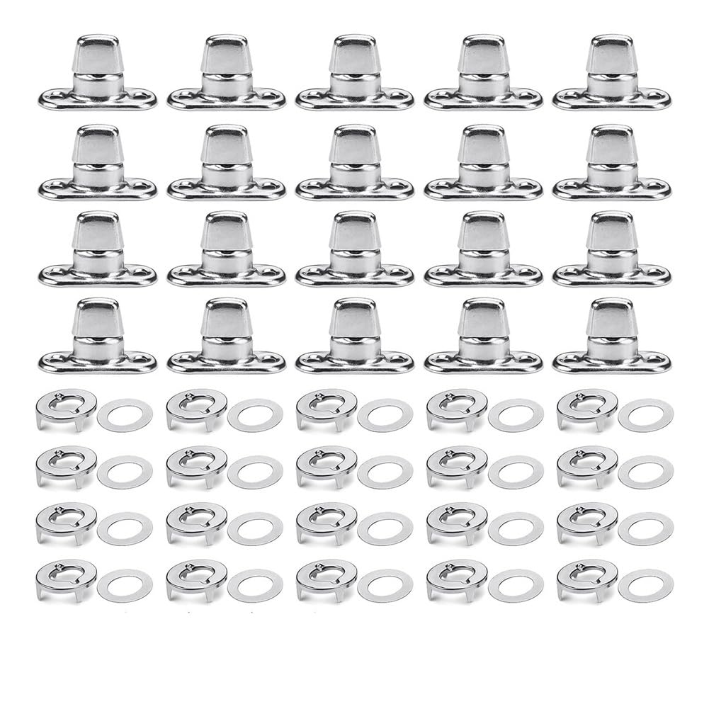Gokoti 20 Sets Marine Grade Twist Lock Fasteners Turn Button Eyelet and Stud, for Canvas Fastener Turn Buttons Easy Install Easy to Use