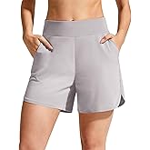 G4Free Chillwhisp Athletic Shorts for Women 4" - High Waist Lightweight Casual Running Shorts Built-in Liner with Pockets