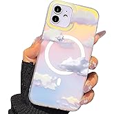I-MGAE-IN-AR Designed for iPhone 12 Case, i Phone 12 Pro Case,[Compatible with MagSafe] Cute Trendy Soft Slim TPU Shockproof Protective Iridescent Cloud Cases Cover for Women Aesthetic