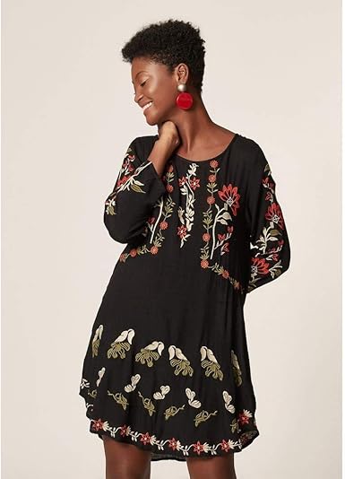 vestido bordado floral