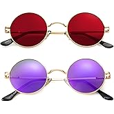 Kursan John Lennon Glasses Small Round Polarized Sunglasses for Women Men Hippie Retro Circle Red Sunglasses - 45MM