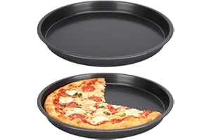 2Pcs Pizza Pan, 6in/9in/10in/12in Deep Dish Round Pizza Pan for Oven, Non Stick Thickened Carbon Steel Baking Pan for Home Ki