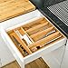 Kealive Bamboo Drawer Organizer, Expandable Kitchen Utensils Drawer Organizer