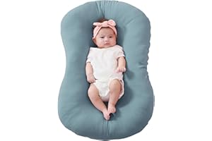 FUNUPUP Rayon Made from Bamboo Baby Lounger Cover Compatible with Snuggle Me Lounger, Infant Lounger Pillow Cover for Newborn, Removable Elastic Newborn Lounger Cover,Cover Only,Blue