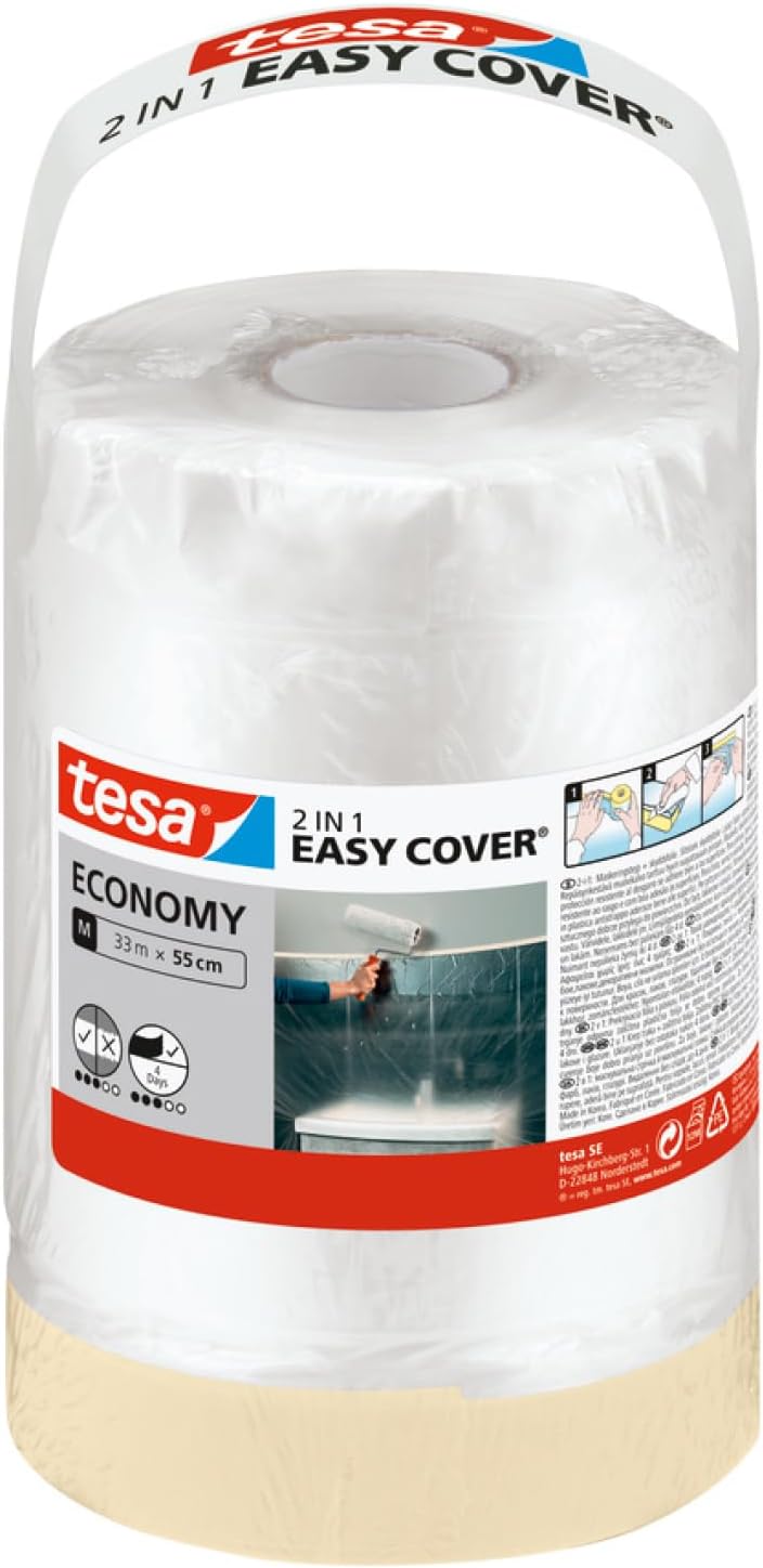 tesa Easy Cover ECONOMY Cover Sheet for Painting 2 in 1 33 m x 55 cm