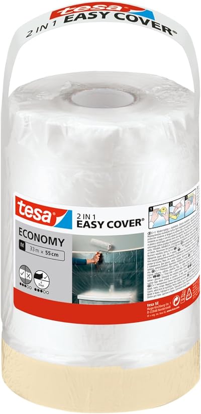 tesa Easy Cover ECONOMY Cover Sheet for Painting 2 in 1 33 m x 55 cm