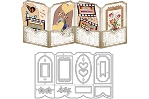 DELORIGIN Folding Greeting Card Cutting Dies Card Making Die Cut Label Carbon Steel Die Cuts Stencils Blessing Card Scrapbooking Embossing Template Dies for Birthday Mother's Day Craft Album Decor