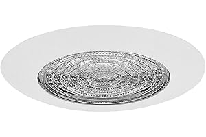 Nicor Lighting 17572 Lexan Shower with Fresnel Lens Trim for 17002A and 17003A 6-Inch IC with Metal Trim Ring, White