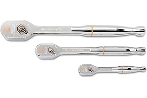 GEARWRENCH 3 Piece 1/4", 3/8" and 1/2" Drive 120XP Full Polish Teardrop Ratchet Set | 81206XP