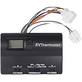 6536A3351 Digital Thermostat Compatible with Coleman-Mach， Two-Stage Digital Thermostat for Heat Pump &amp; Gas Furnace，Wall-Mounted (Black)
