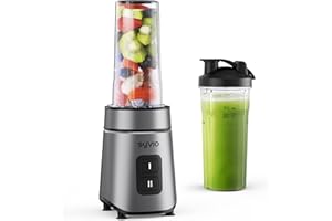 Syvio Blender for Shakes and Smoothies, 600W Personal Blender, Smoothie Blender with 2 Speed Control, Smoothie Maker with 2 BPA-Free 20Oz Sport Cup