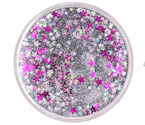 Cute Fashion Contact Lens Case,Portable Travel Glitter Luxury Bling Stars Liquid Quicksand Contact Lens Cases Eye Care Set(Gray-2)