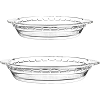 LIFESENCE Pie Pan Glass Pie Dish for Baking Glass Pie Dishes 9 inch and 10 inch Pie Plate for Apple Pie Pumpkin Pie, Quiche a