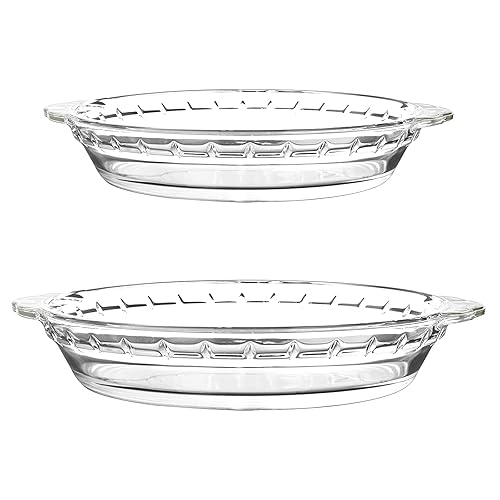 LIFESENCE Pie Pan Glass Pie Dish for Baking Glass Pie Dishes