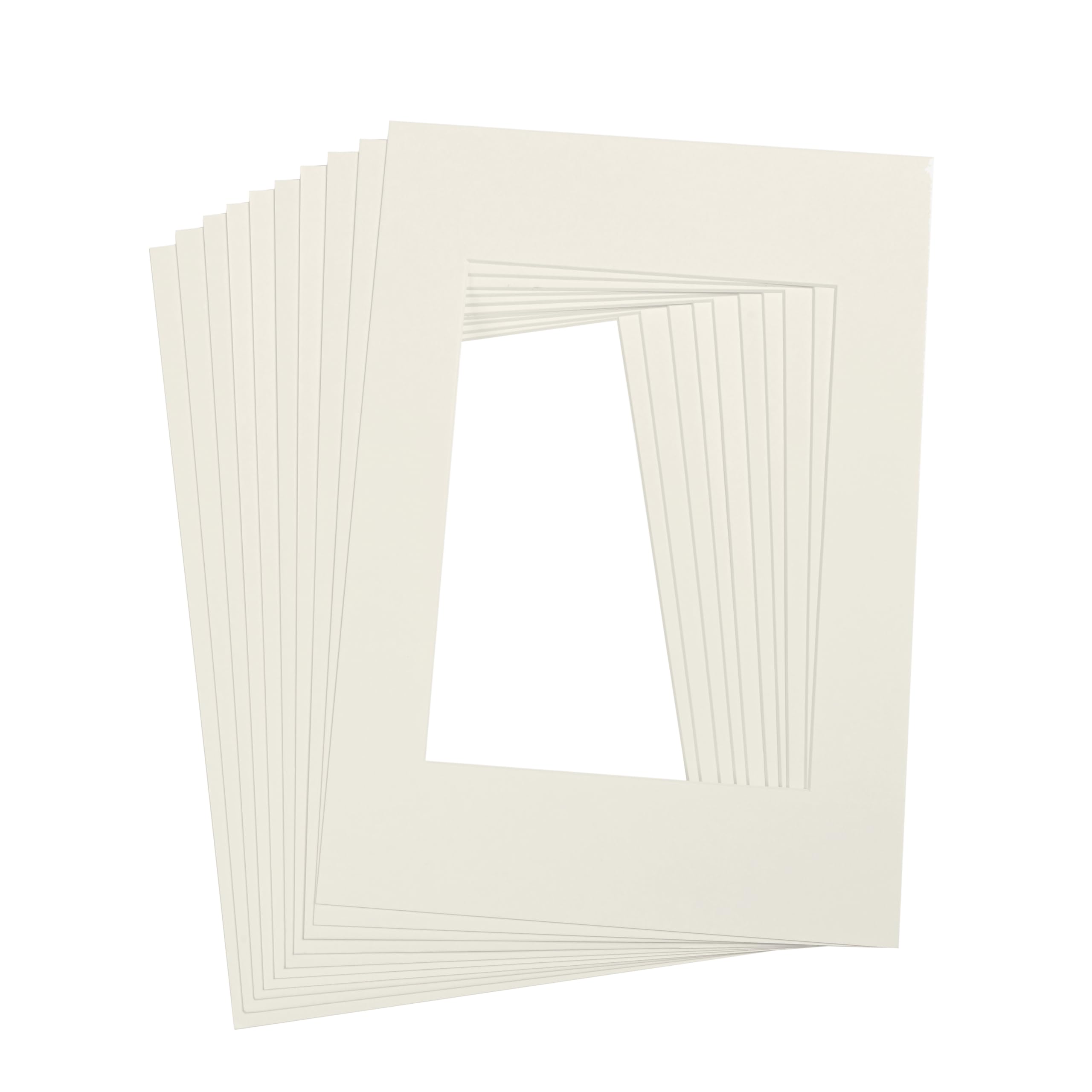 Donmills White/Cream Picture Photo Frame Mounts Mats, A4 Frame for Picture 8 * 6 inch, 10 PACK Computer Cut Card Picture Photo Mounts for Frames, Cardboard Picture Frames