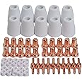 RIVERWELD PT-31 LG-40 JG40 Plasma Cutting Torch Consumables Extended Tips Nozzle 18866L Electrode 18205L Shroud Shield Ceramic Cup 18204 Fit Cut 40 50 CT-312 Plasma Cutter 60pcs