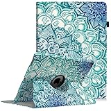 Fintie iPad Pro 12.9 Case - 360 Degree Rotating Stand Case with Smart Protective Cover Auto Sleep/Wake for Apple Pro 12.9 (1st Gen 2015) / iPad Pro 12.9 (2nd Gen 2017), Emerald Illusions