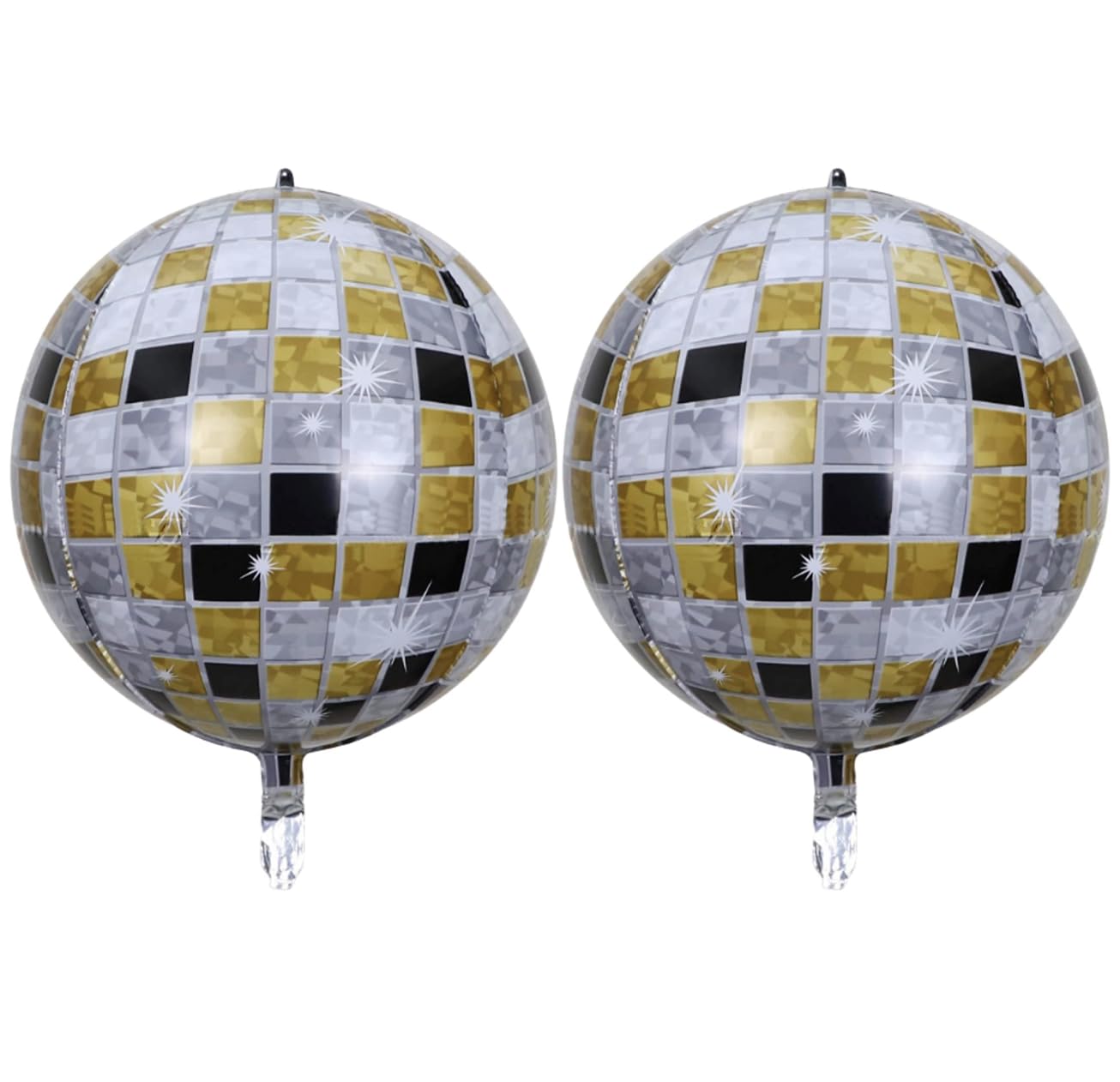 4D Gold Disco Ball Foil Balloon, 55cm (2 pack)