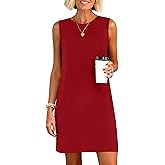 ANRABESS Womens Summer Casual Mini Dresses 2026 Sleeveless Crewneck Split Wrinkle-Free Beach Travel Vacation Short Sundress