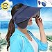 Flyou Sun Hats Unisex Summer Hat Outdoor UV Protection Wide Large Brim Cap Beach Visor Empty Top Caps Foldable (Nave)