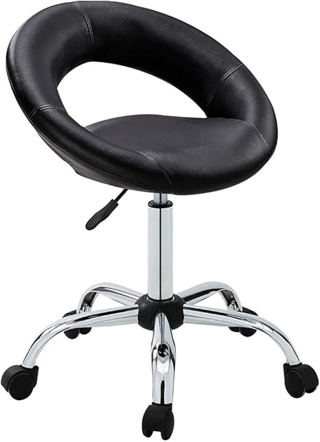 Amazon Com Work Stool Wy 171xf Crescent Adjustable Swivel Task Chair On Wheels Duhome Black Kitchen Dining