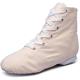 MSMAX Womens Jazz Dance Boots Lace Up High Top Character Shoes for Women - Split Sole Ankle Boots for Jazz, Theater, Stage Performance &amp; Costume