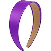 TERSE Purple Headband for Women 2 inch Wide Thick Purple Head Bands for Women's Hair Non Slip Fashion Women’s Headband Satin Cute Headbands for Girls